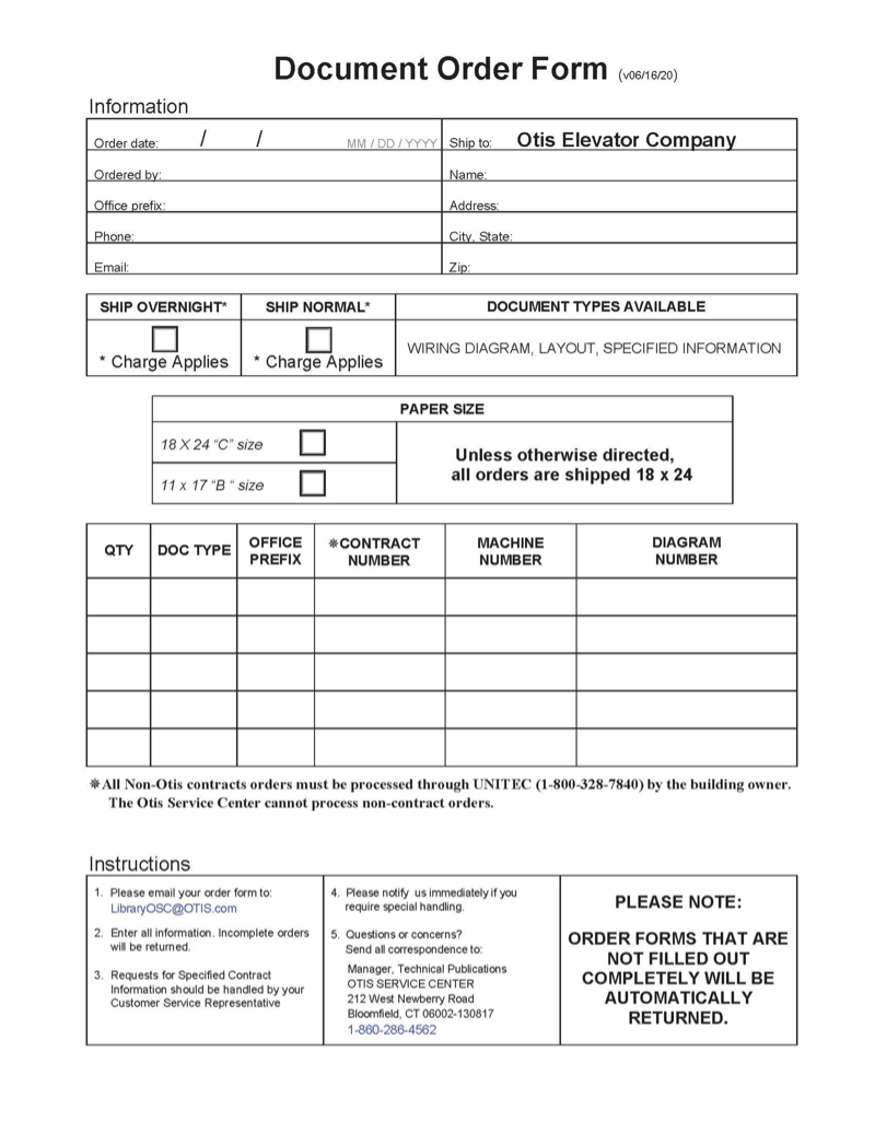 Document Order Form