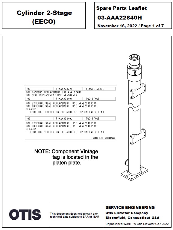 SPL 03-AAA22840H Cylinder 2-Stage EECO