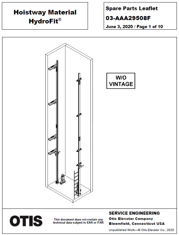 SPL 03-AAA29508F Hoistway Material HydroFit