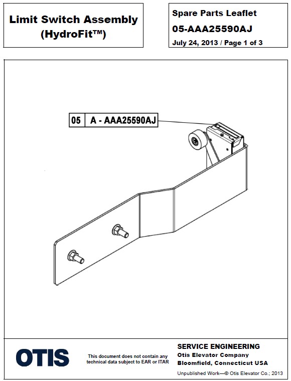 SPL 05-AAA25590AJ Limit Switch Assembly (HydroFit™)