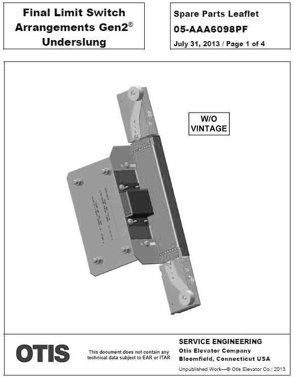 SPL 05-AAA6098PF Final Limit Switch Arrangements Gen2 Underslung