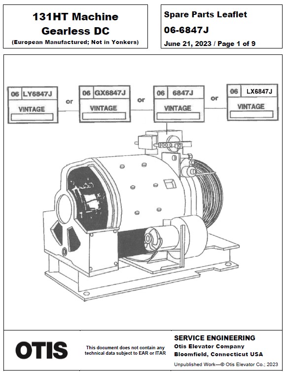 SPL 06-6847J 131HT Machine Gearless DC