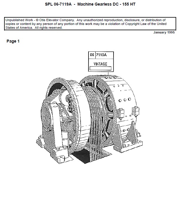 SPL 06-7119A 155HT Machine Gearless DC