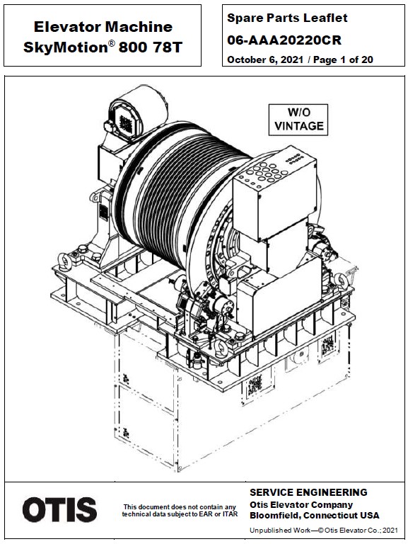 SPL 06-AAA20220CR Elevator Machine SkyMotion 800 78T