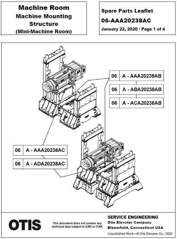 SPL 06-AAA20238AC Machine Room Machine Mounting Structure (Mini-Machine Room)