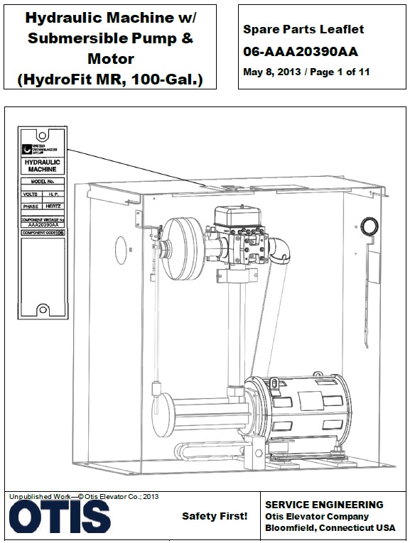 SPL 06-AAA20390AA Hydraulic Machines with Submersible Pump & Motor (HydroFit MR, 100 Gallon)