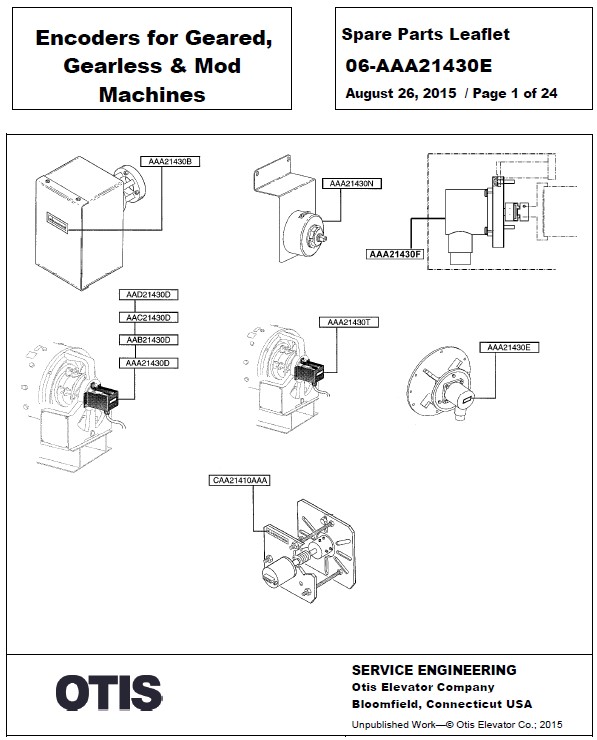 SPL 06-AAA21430E Encoder for Geared, Gearless, and MOD Machines