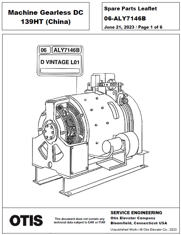 SPL 06-ALY7146B Machine Gearless DC 139HT (China)