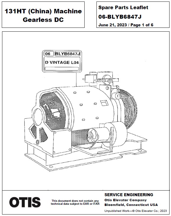 SPL 06-BLYB6847J 131HT (China) Machine Gearless DC