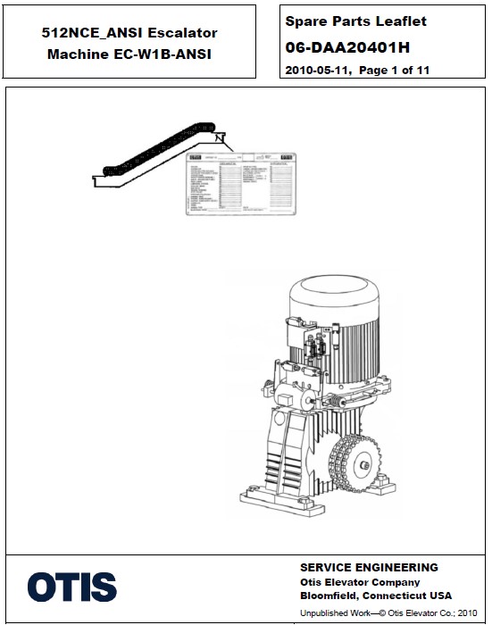 SPL 06-DAA20401H 512NCE_ANSI Escalator Machine EC-W1B-ANSI