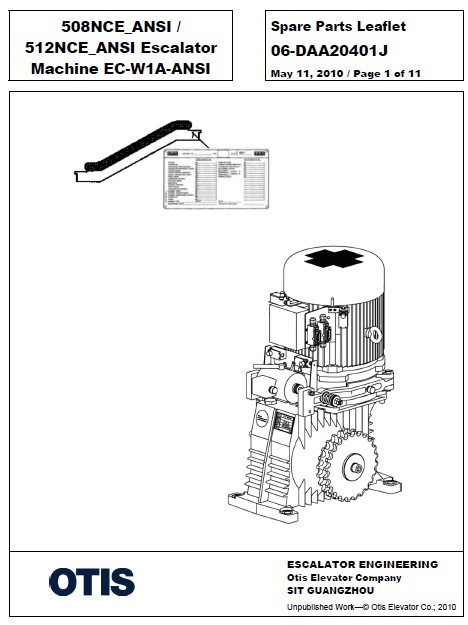 SPL 06-9703AD 508NCE_ANSI / 512_ANSI Escalator Machine EC-W1AANSI