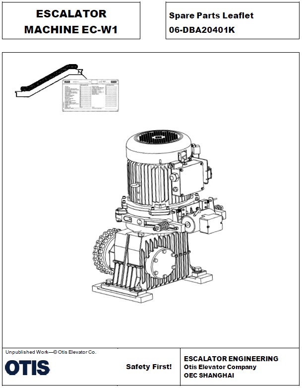 SPL 06-DBA20401K Escalator Machine EC-W1