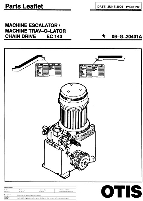 SPL 06-GAA20401A Machine Escalator/Machine Trav-O-Lator, Chain Drive, EC 143