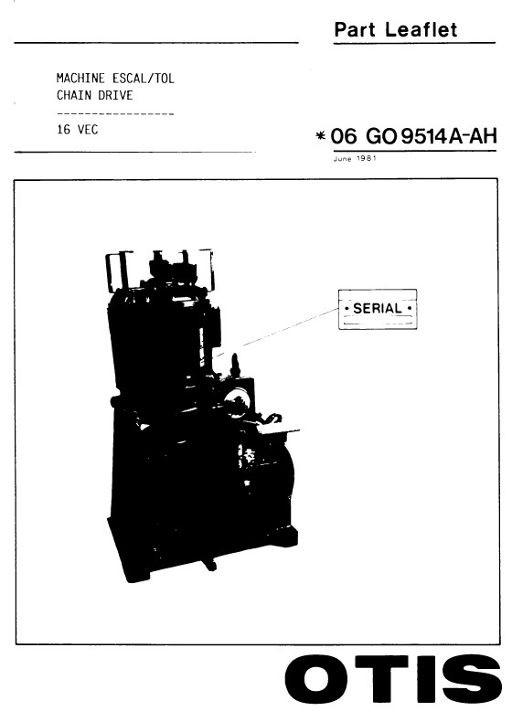 SPL 06-GO9514A-AH Machine Escal / Tol Chain Drive: 16 VEC