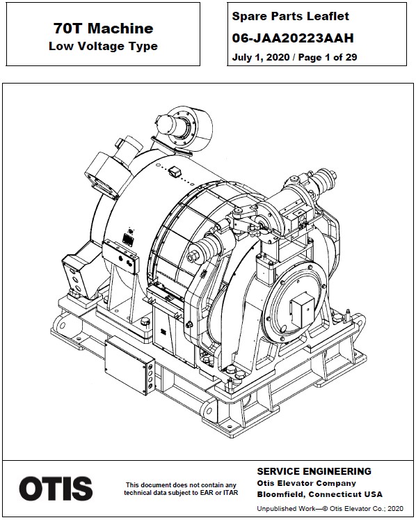 SPL 06-JAA20223AAH 70T Machine Low Voltage Type