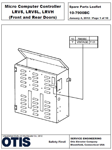 SPL 10-7900BC Micro Computer Controller LRV5, LRV5L, LRVH (Front and Rear Doors)