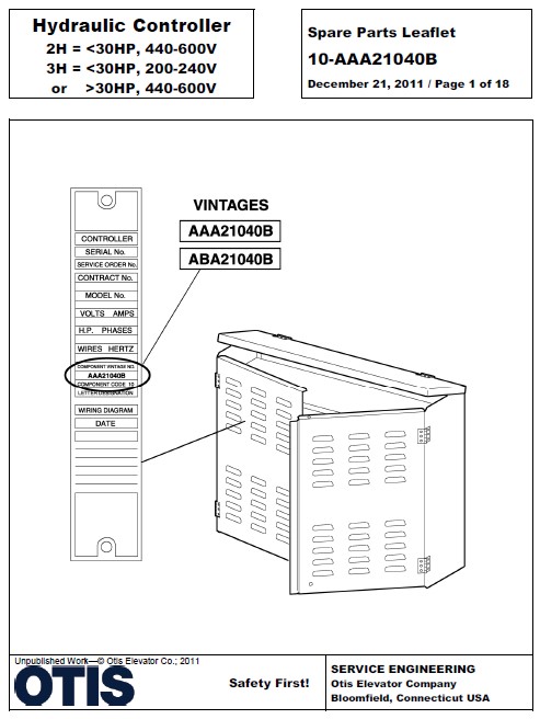 SPL 10-AAA21040B Hydraulic Controller 2H and 3H