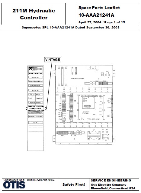 SPL 10-AAA21241A 211M Hydraulic Controller