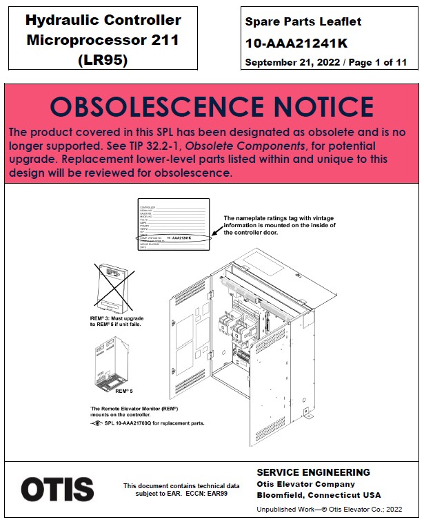 SPL 10-AAA21241K Hydraulic Controller Microprocessor 211 (LR95)