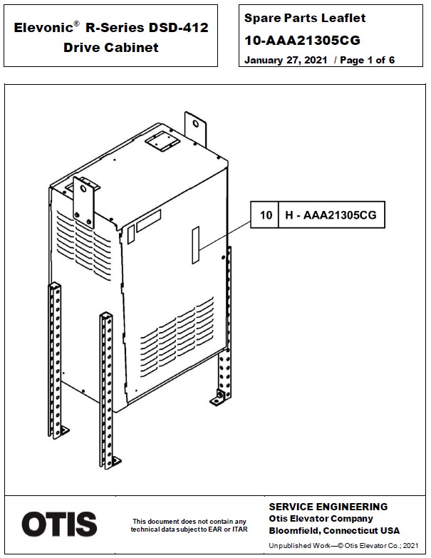 SPL 10-AAA21305CG Elevonic R-Series DSD-412 Drive Cabinet