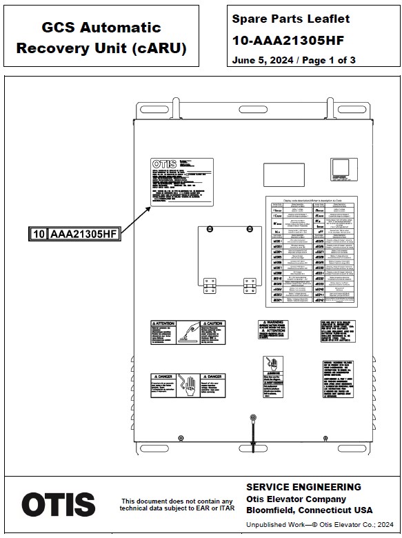 SPL 10-AAA21305HF GCS Automatic Recovery Unit (cARU)