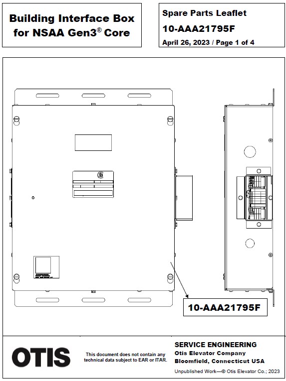 SPL 10-AAA21795F Building Interface Box for NSAA Gen3 Core