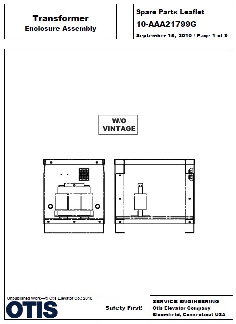 SPL 10-AAA21799G Transformer Enclosure Assembly