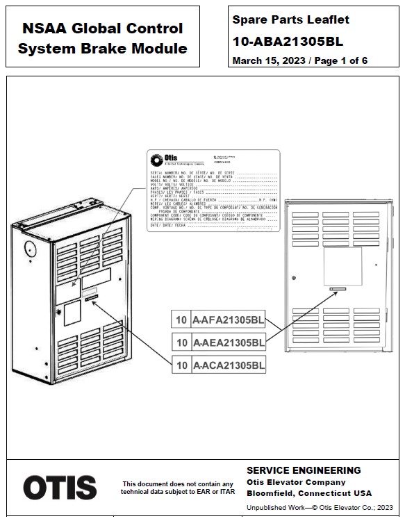 SPL 10-ABA21305BL NSAA Global Control System Brake Module