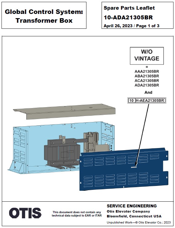 SPL 10-ADA21305BR Global Control System Transformer Box