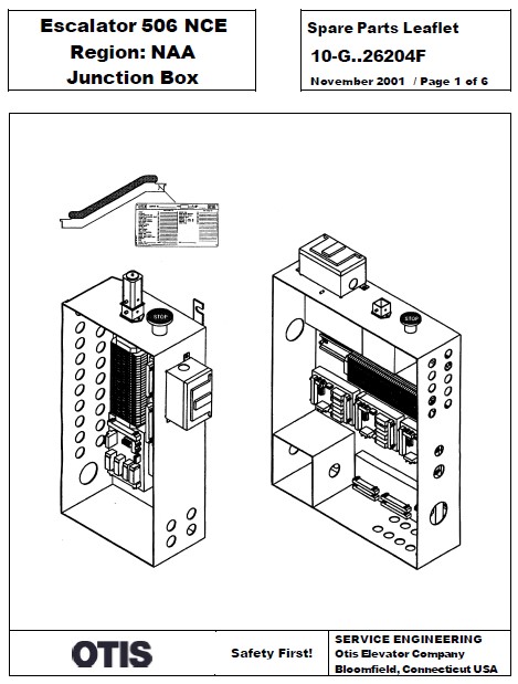 SPL 10-GAA26204F Escalator 506 NCE: NAA Junction Box