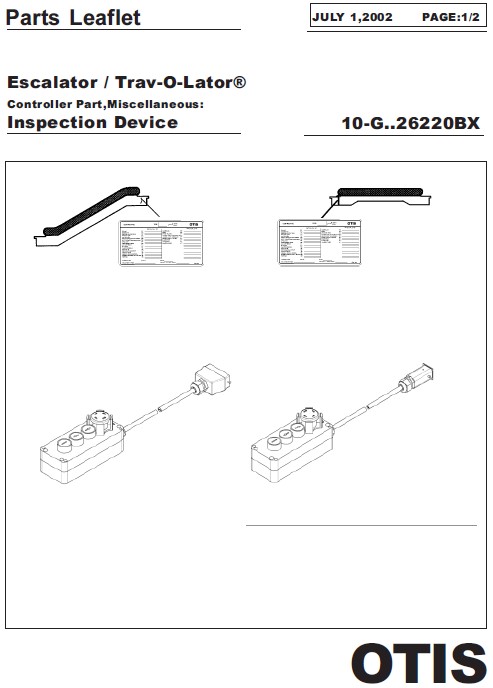 SPL 10-GAA26220BX Escalator / Trav-O-Lator Inspection Device