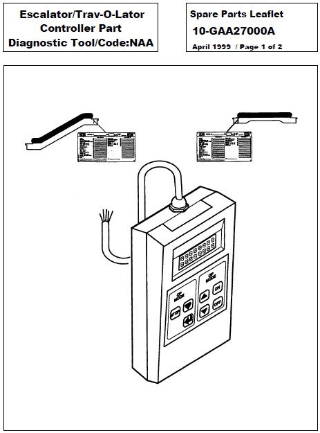 SPL 10-GAA27000A Escalator/Trav-O-Lator Controller Part Diagnostic Tool/Code: NAA