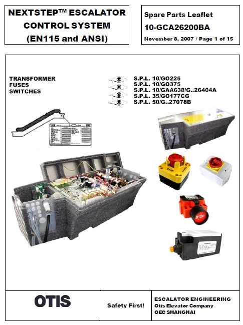 SPL 10-GCA26200BA NEXTSTEP Escalator Control System (EN115 and ANSI)