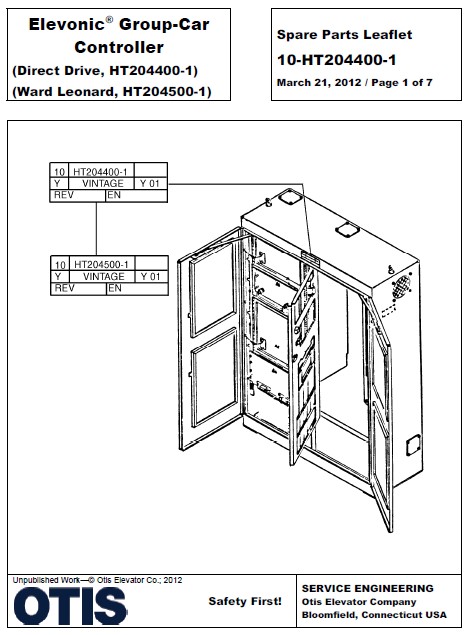 SPL 10-HT204400-1 Elevonic Group Car Controller (Direct Drive, HT204400-1) (Ward Leonard, HT204500-1)