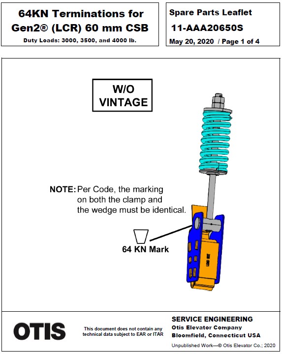 SPL 11-AAA20650S 64KN Terminations for Gen2® (LCR) 60 mm CSB Duty Loads: 3000, 3500, and 4000 lb.