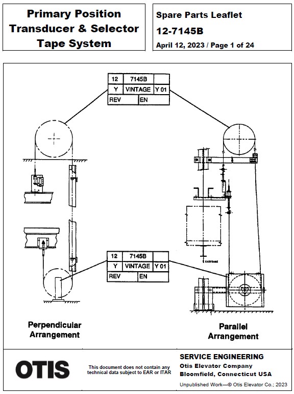 SPL 12-7145B Primary Position Transducer & Selector Tape System