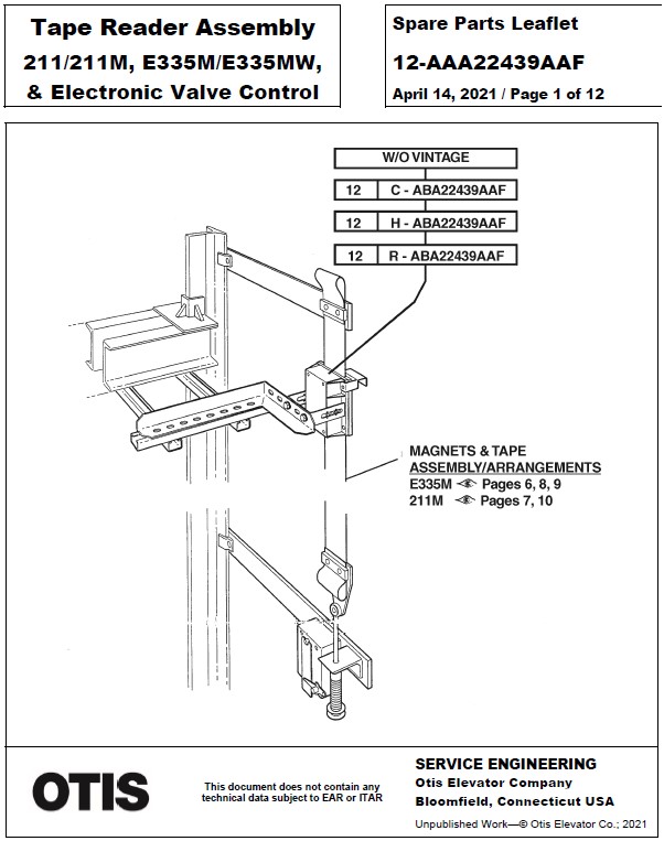 SPL 12-AAA22439AAF Tape Reader Assembly