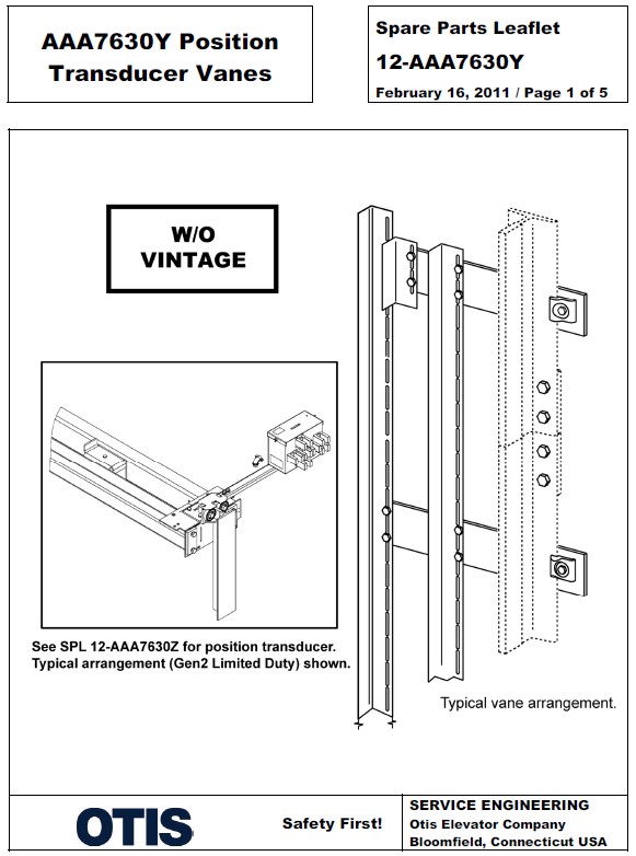 SPL 12-AAA7630Y AAA7630Y Position Transducer Vanes