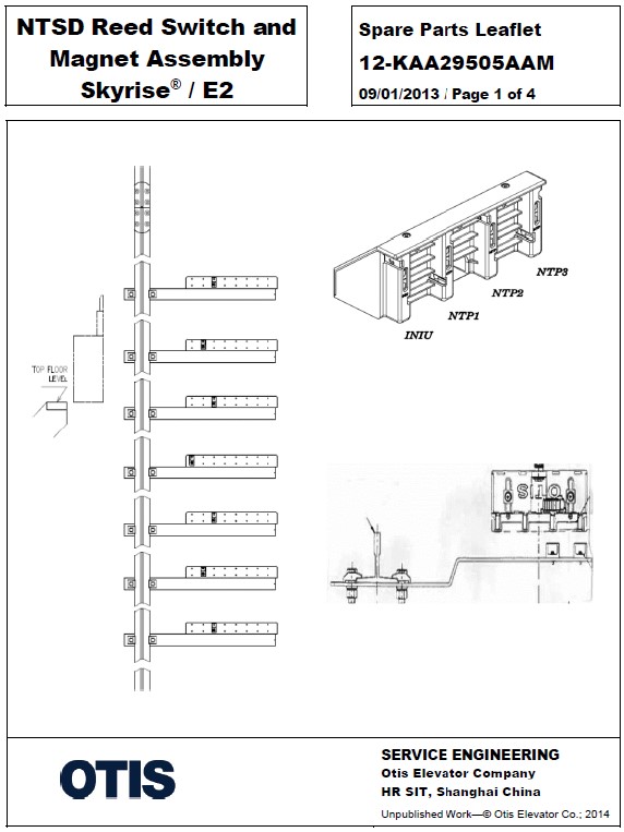 SPL 12-KAA29505AAM NTSD Reed Switch and Magnet Assembly Skyrise / E2