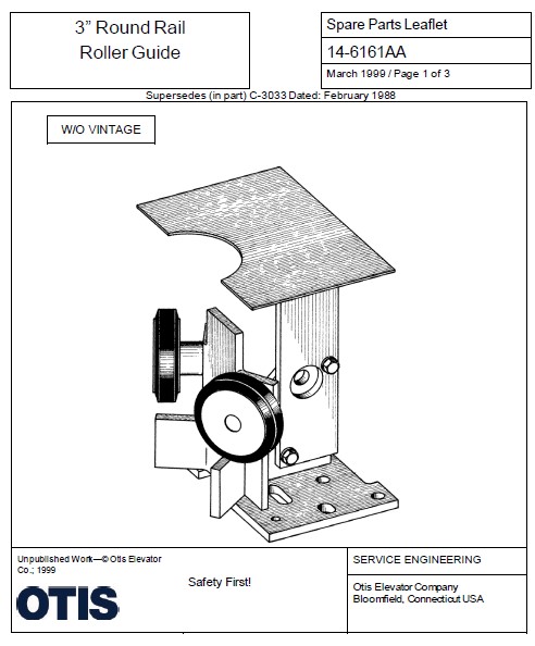 SPL 14-6161AA 3" Round Rail Roller Guide