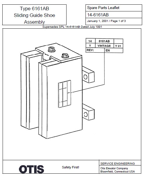 SPL 14-6161AB Type 6161AB Sliding Guide Shoe Assembly