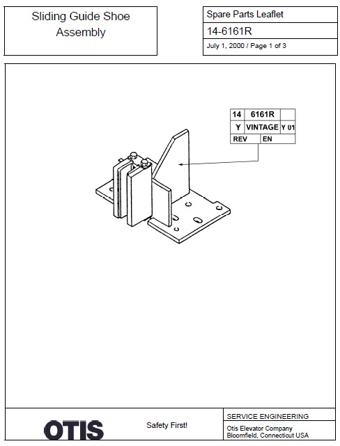 SPL 14-6161R Sliding Guide Shoe Assembly