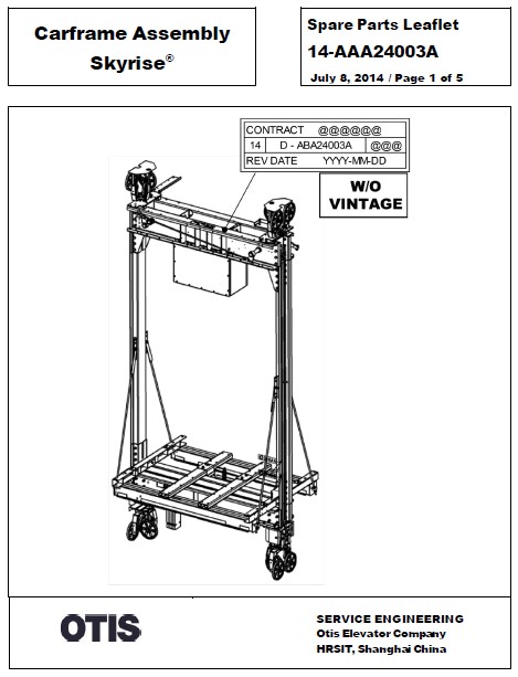 SPL 14-AAA24003A Carframe Assembly Skyrise