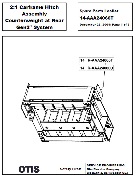 SPL 14-AAA24060T 2:1 Carframe Hitch Assembly with Counterweight at Rear Gen2 System