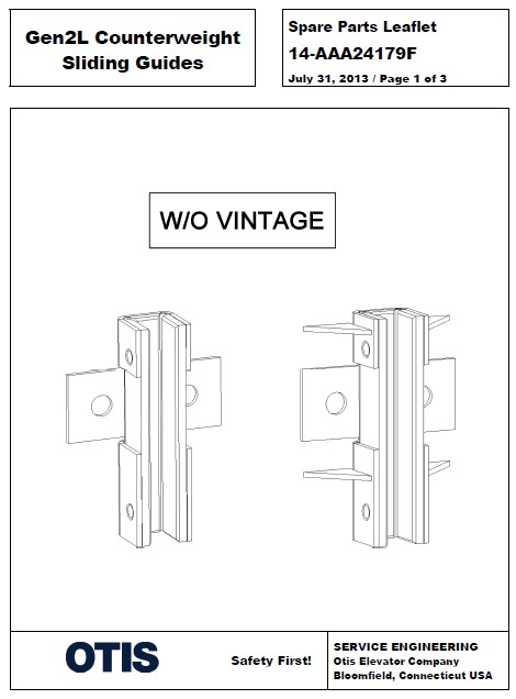 SPL 14-AAA24179F Gen2L Counterweight Sliding Guides