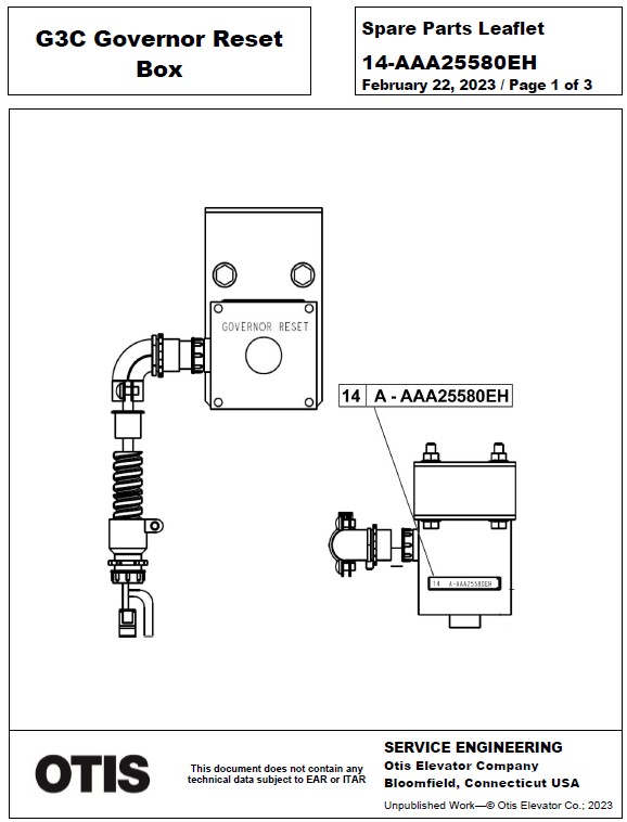 SPL 14-AAA25580EH G3C Governor Reset Box