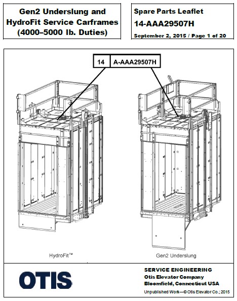 SPL 14-AAA29507H Gen2 Underslung and HydroFit Service Carframes (4000-5000 lb. Duties)