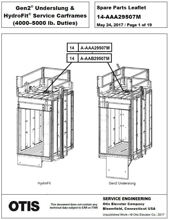 SPL 14-AAA29507M Gen2 Underslung and HydroFit Service Carframes (4000-5000 lb Duties)