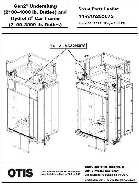 SPL 14-AAA29507S Gen2 Underslung (2100-4000 lb. Duties) and HydroFit Carframe (2100–3500 lb. Duties)