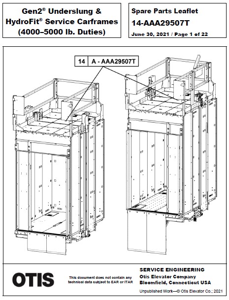 SPL 14-AAA29507T Gen2 Underslung and HydroFit Service Carframes (4000-5000 lb. Duties)